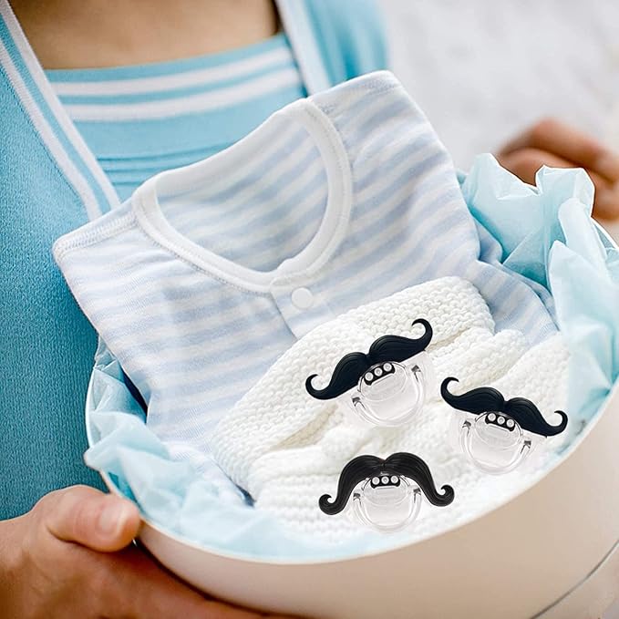 3pcs Mustache Pacifier, Gentleman Mustache Baby Pacifier, Pacifier 0-36 Months, Gift Pacifiers for Boys and Girls