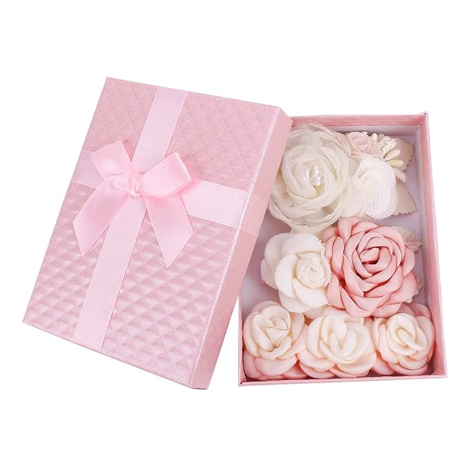 Flower Hair Clips Set-Cherrboll 3pcs Floral Hair Bow Accessories for Baby Girl Toddles Teen Gifts