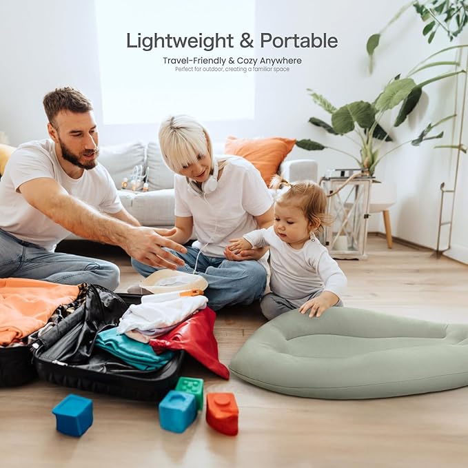 Baby Lounger for Newborn: Skin-Friendly & Breathable for 0-12 Months Infant Tummy Time Playtime & Diaper Changes - Portable & Lightweight Cushion for New Parents (Sage)