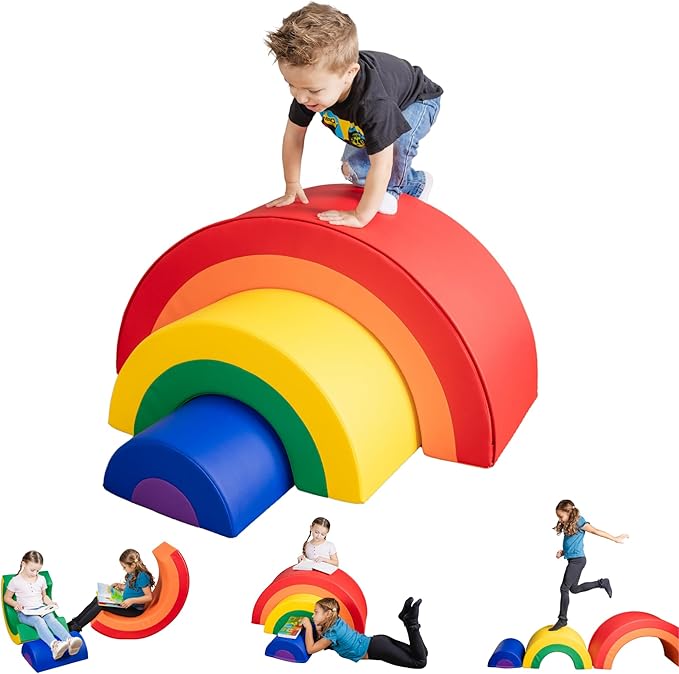 Schooled Arc Rainbow Climber Playset - Soft Play Activity Set for Toddlers - Children's Indoor Gym for Preschools daycares and Homes