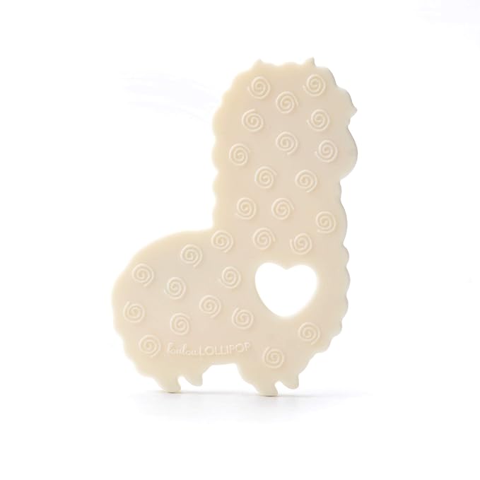 Loulou Lollipop Silicone Teether and Holder Clip Bundle Set - Llama/Sweetheart Rainbow