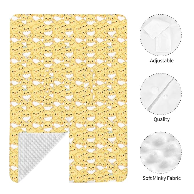 Cute Little Yellow Chicken Baby Car Seat Canopy Nursing for Breastfeeding Multi-Use Infant Stretchy Carrier Carseat Winter Cover for Newborn Girls Boys