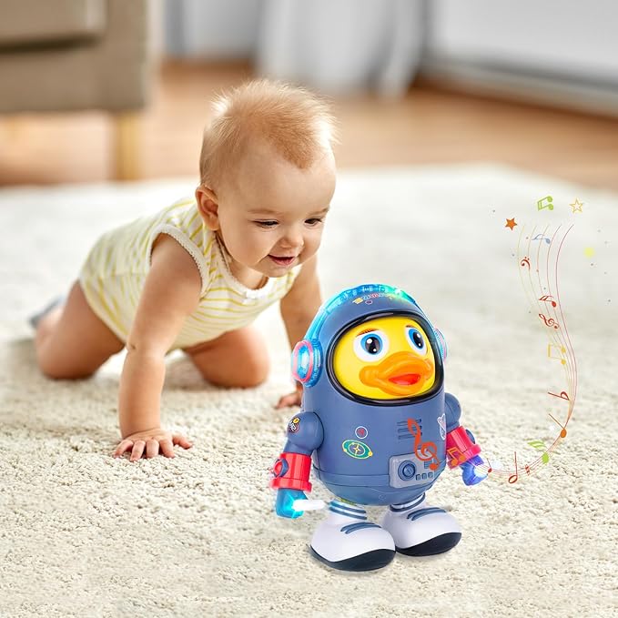 Baby Toys, Electric Space Duck, Electric Music Toy,Electric Toys with Lights and Sounds, Moving Walking Dancing Toys for Toddler (Space Duck)