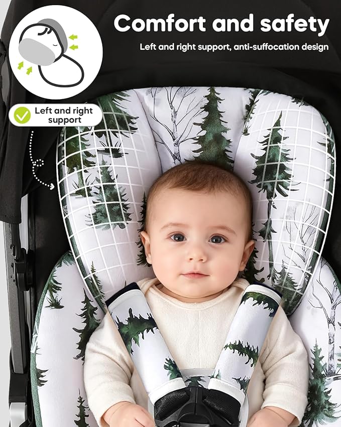 Infant Car Seat Insert for Newborn，Preemie Newborn Infant Insert, Newborn Car Seat Insert Head Body Support for Stroller, Baby Swing, Rocker, Bouncer, Bassinet, 2-in-1 Reversible