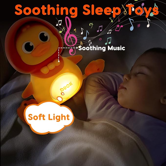 Baby Toys 6-12 Months Musical Duck Toy Set 3 4 5 6 7 8 9 Month Old Tummy Time Infant Newborn Crawling Moving Light Up Toys for Babies 9-12-18 Months First Birthday Easter Shower Gifts for 1 Year Old