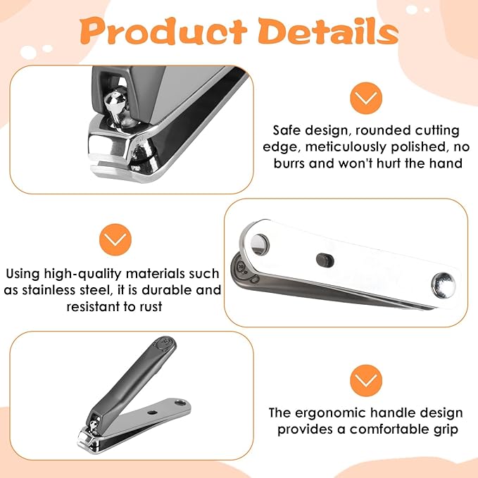 Kids Nail Clippers for Infants, Toddlers and Kids, Small Jaw Nail Trimmer, Precision Grooming Tool for Baby’s Tiny Fingernails and Toenails, Stainless Steel Clippers for Child Care (Black)