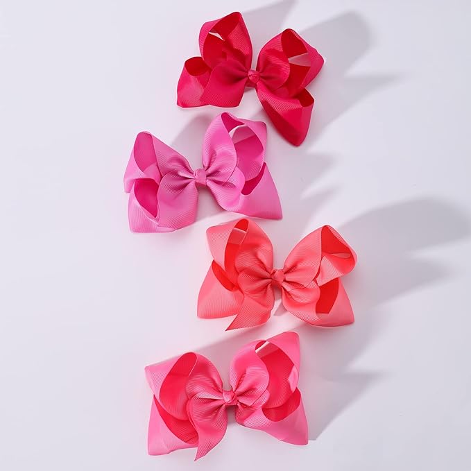 25PCS Big 6 Inch Hair Bows for Girls Grosgrain Ribbon Toddler Hair Accessories with Alligator Clips for Toddlers Baby Girls Kids Teens