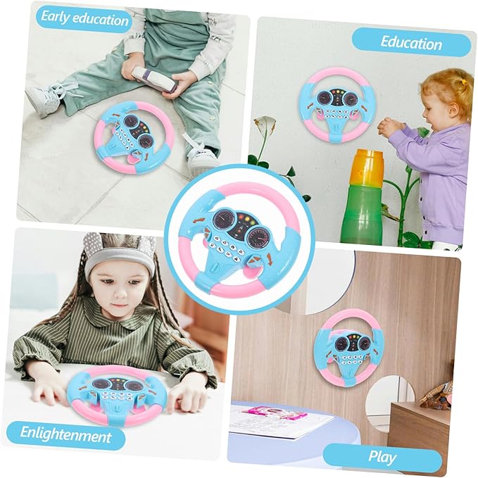 KESYOO Steering Wheel Simulation Educational Wheel with Suction Cup Base for Swing Cars Interactive Music Play Present for Young