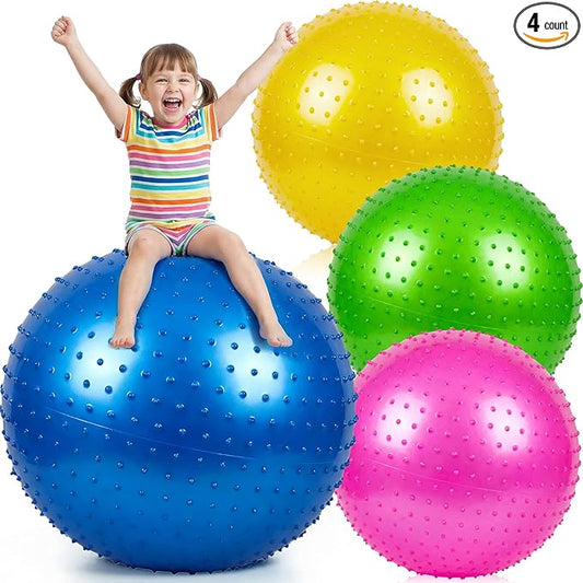 Jerify Knobby Balls Bouncy Spiky Sensory Ball Bulk Soft Inflatable Massage Stress Plastic Toy for School Party Play Indoor Outdoor