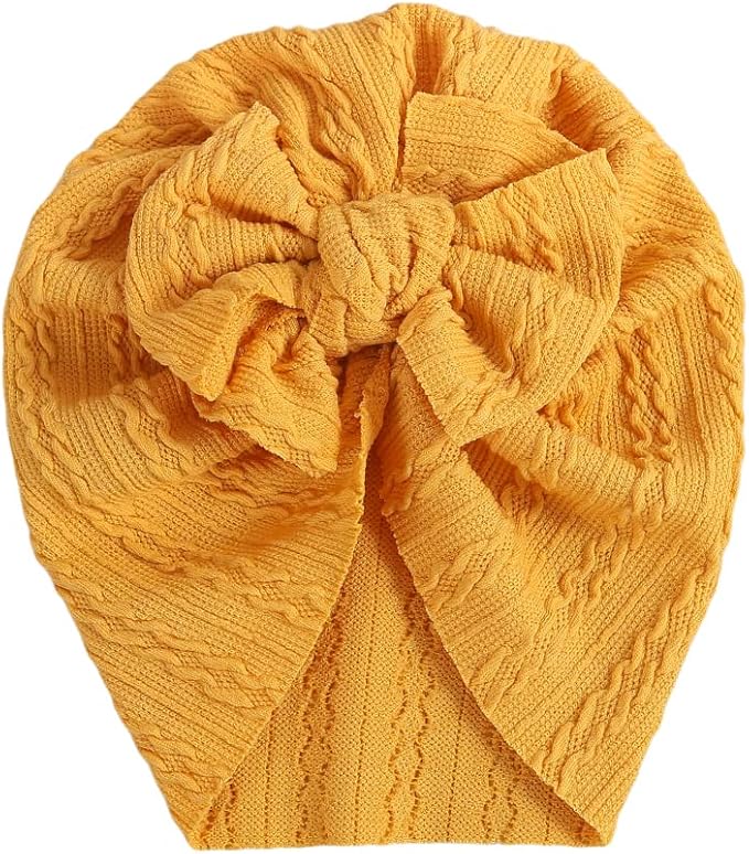 Newborn Babies Headwrap Hat Infant Toddler Cotton Soft Cute Nursery Beanie Headbands Top Bowknot Cap