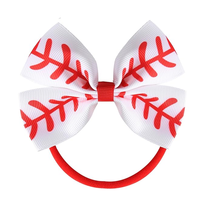 Fancheer Baby Girls Baseball Softball Print Bow Headband Infant Toddler Birthday Party Hair Accessories