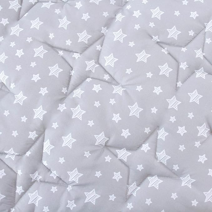 Moonsea Baby Play Mat 74"x50" Playpen Mat Thick Ultra Soft Playpen Mat for Playing or Crawling, One-Piece Crawling Mat Non Slip Padded Baby Playmat for Floor 74x50 Inches, Grey with Star