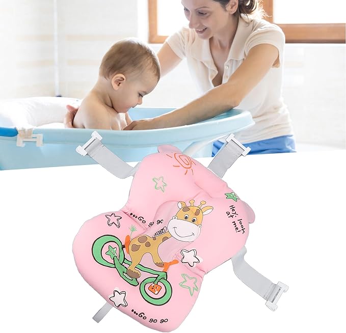 Garosa Baby Bath Pad, Newborn Bathtub Mat Infant Bath Supporter Pad Bathtub Pillow Nonslip Floating Bathing Tub Seat for Baby 0-12 Months ()