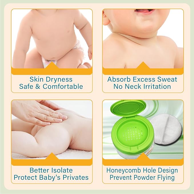 PEGO Cornstarch Baby Powder, Talc-Free,with Zinc Oxide, Aloe Vera & Chamomile, Soothing Skin Care, Hypoallergenic for Delicate Skin and Diaper Rash, for Newborns, Babies or Toddlers -140g