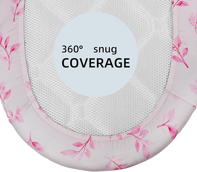 Ultra-Soft 2-Pack Stretchy Bassinet Sheets - Universal Fit for Halo Bassinest, Graco, Chicco & Most Bassinets (Rectangle/Oval/Hourglass) | Safe Snug Fit for Girls & Boys, Unisex Cradle Mattress Covers