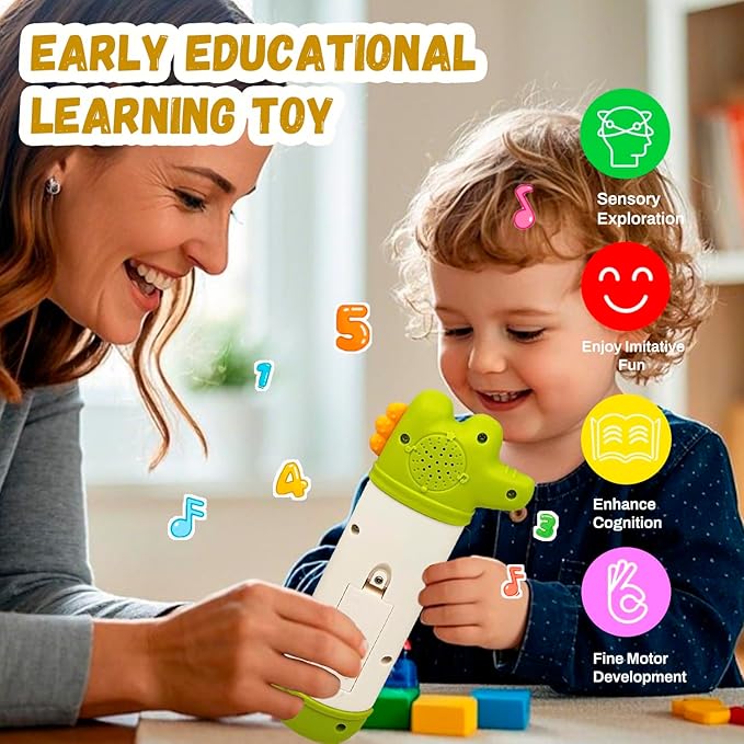 Baby Remote Control Toy with Music and Light - On The Go Remote - Toddler Early Education Learning Toys & Gifts for Boys & Girls Ages 18 Months+ (Crocodile)