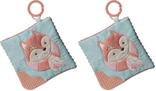Mary Meyer Crinkle Teether Toy with Baby Paper and Squeaker, 6 x 6-Inches, Sweet n Sassy Fox (Pack of 2)