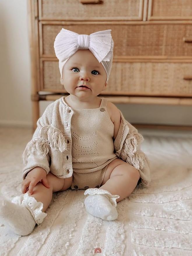 AQOKKA Baby Bows Headbands Nylon Baby Girl Headbands Soft Handmade Hairbands Toddler Hair Accessories for Girls Baby Newborn Infant Kids