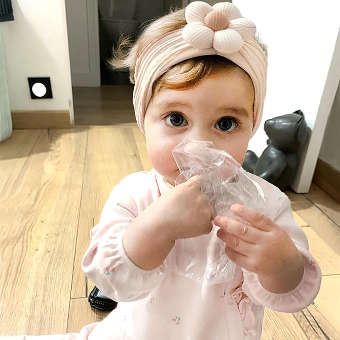Baby-Girls Floral-Bows-Headband Baby-Turban-Knotted-Elastic-Soft-Headwrap for Newborn-Infant-Toddler Hair-Accessories