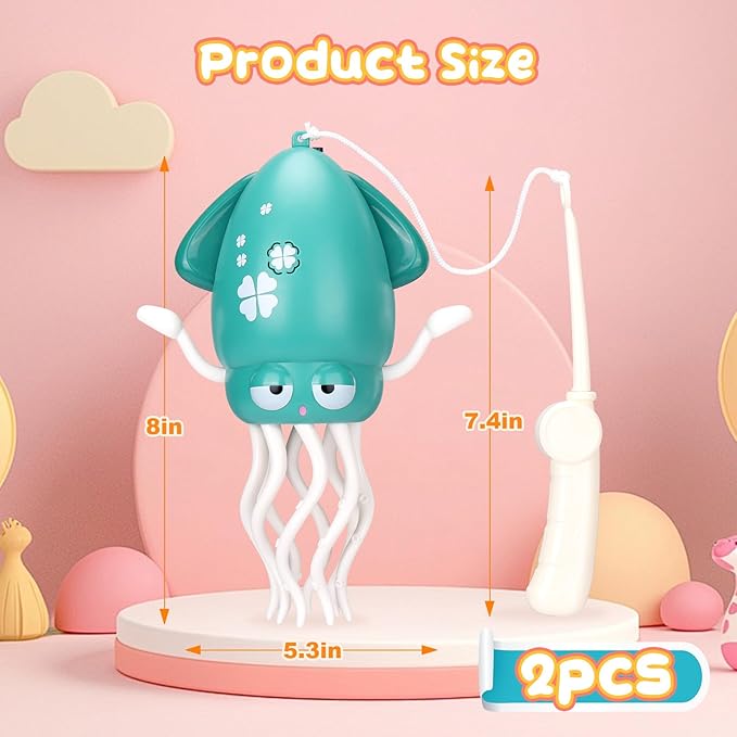 Vodolo 2pcs Magic Electric Dancing Octopus Toy with Led Light and Music,Baby Must Haves Tummy Time Baby Toys,Green