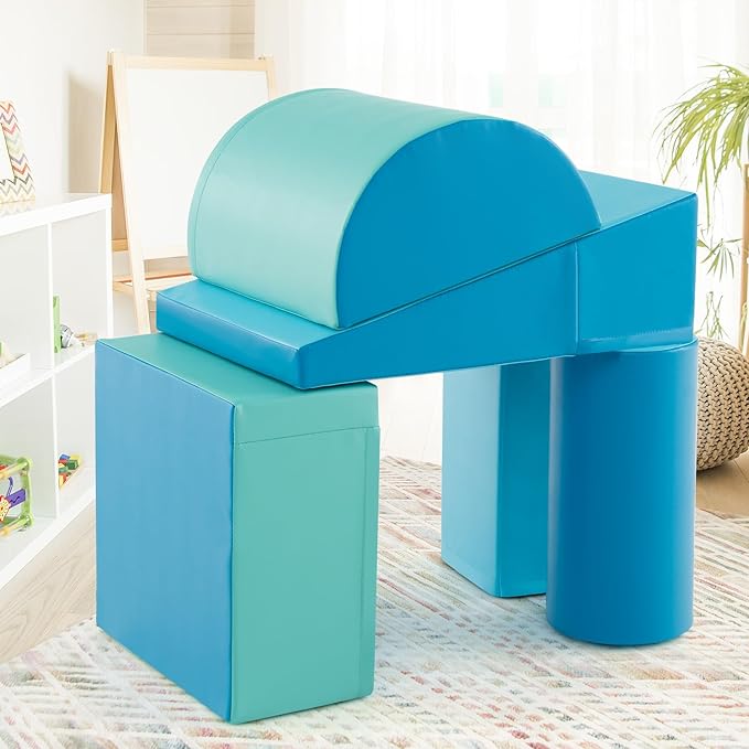 Costzon 5 Pieces Climbing Toys for Toddlers, Soft Foam Block Play Structures Infants Climbers for Child Development, Waterproof Kids Climbing Toys Indoor for Preschool Baby