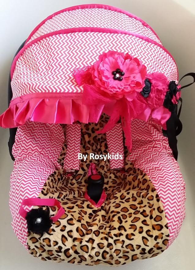 Rosy Kids Infant Carseat Canopy Cover 3 Pc Whole Caboodle Baby Car Seat Cover Kit Cotton C060100