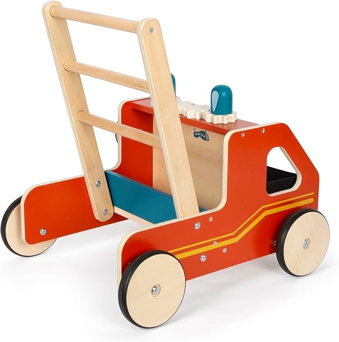 small foot 12540 Firefighter Walker Wood Modern for Firefighter Fans Children from 12 Months
