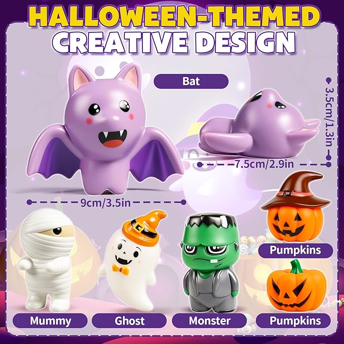 Light Up Bath Toys,Halloween Bath Toys for Kids，Pumpkin Bathtub Toys for Toddlers, Halloween Toys Boys Girls Party Favors Decor Gifts