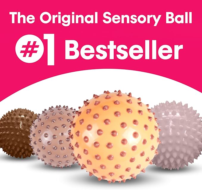 Edushape The Original Sensory Ball for Baby - 7" Baby Ball that Helps Enhance Gross Motor Skills for Kids Aged 6 Months & Up - Vibrant, Colorful and Unique Toddler Ball