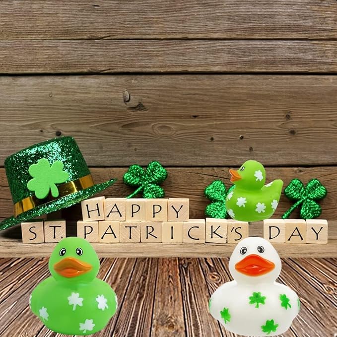 The Dreidel Company St. Patrick's Holiday Rubber Duck Toy Duckies for Kids, Bath Birthday Gifts Baby Showers Summer Beach and Pool Activity, 2" (100-Pack)