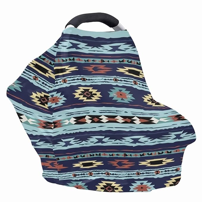 Youngerbaby Western Aztec Nursing Cover Carseat Canopy Car Seat Covers for Babies Mom Breastfeeding Scarf Infant Multi Use Cover for Baby Stroller Shopping Cart Feeding High Chair