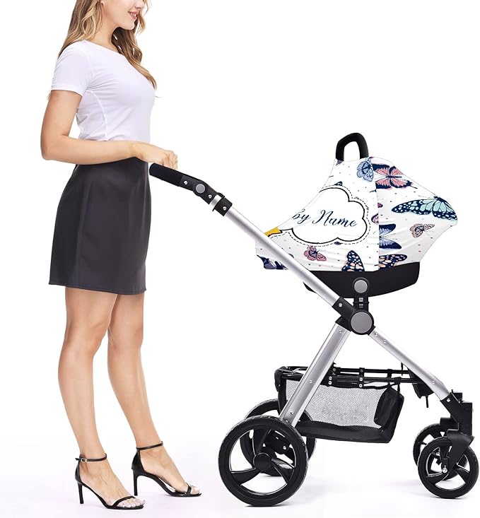 Baby Car Seat Stroller Cover Nursing Cover New Mom Breastfeeding Scarf Soft Stretchy Infant Carrier Cover Car Canopy Coverage