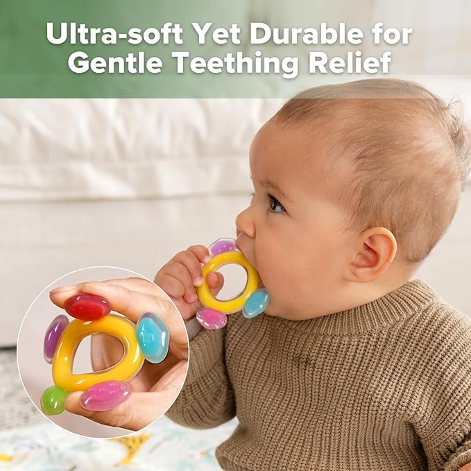 Haakaa Silicone Ferris Wheel Teether - Freezer Teething Toy for Babies 3-6 Months - Safe Soothing Cold Relief - BPA Free Silicone -1 Pack