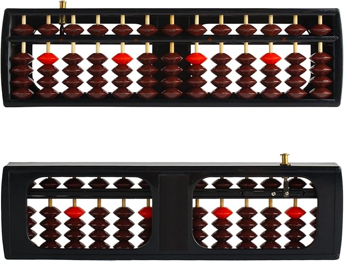 Larcele Bead Arithmetic Counting Abacus with Reset Button,13 Column SP-02 (Black 2)