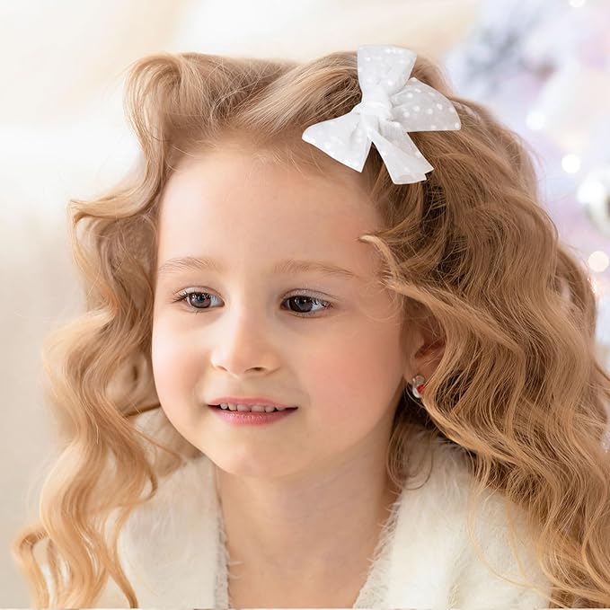 40Pcs Tulle Hair Bows Clips for Girls, Oaoleer Toddler Pigtail Bows Ponytail Hair Barrettes Accessories for Infant Toddlers Kids in Pairs