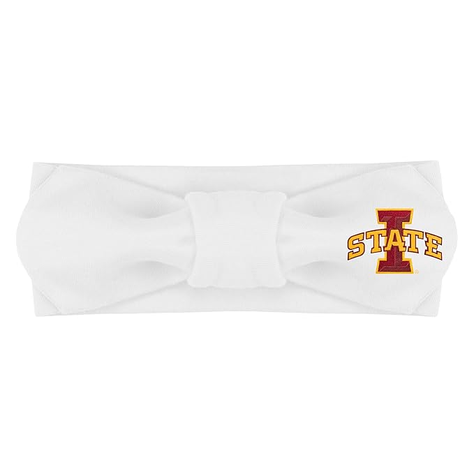 Creative Knitwear Iowa State Cyclones Infant Girls White Solid Hair Knot Headband Embroidered Logo - Size Newborn - 4T