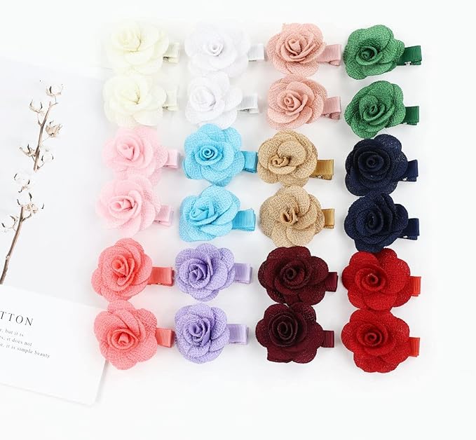 inSowni Alligator Hair Clips Grosgrain Bow Satin Chiffon Flower for Baby Girl Toddlers