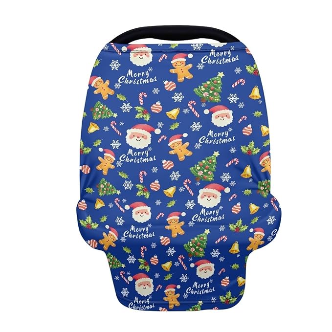 AFPANQZ Santa Print Baby Car Seat Canopy Nursing Cover Sunflower Breastfeeding Scarf Shopping Cart Covers Stroller Sunshade High Chair Cover Car Seat Covers Girls