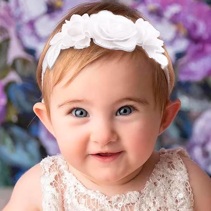 New Model Baby Girl Nylon Headbands Nylon Flower Elastic Hairbands 3pcs Hair Accessories Gift for Newborn Infant Toddlers (BF-XKFD004)