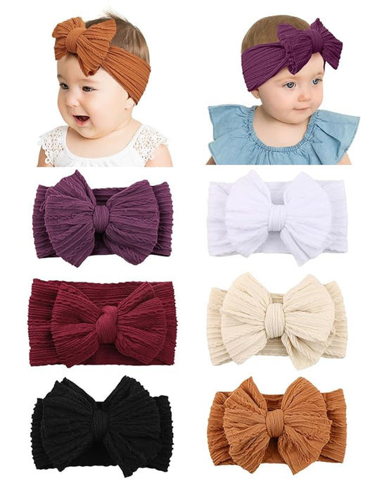 Stretchy Baby Girl Headbands Bows, Infant Headband Bows for Baby Bonnet Newborn Head Wraps Toddler Unisex (XH003)