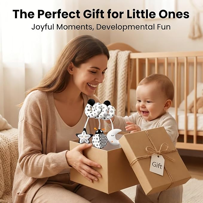Multi-Use Baby Spiral Activity Toy – Spiral carseat Toy for Car Seat, Stroller,Play Gym, Keeps Baby Quiet, Easy Travel Solution