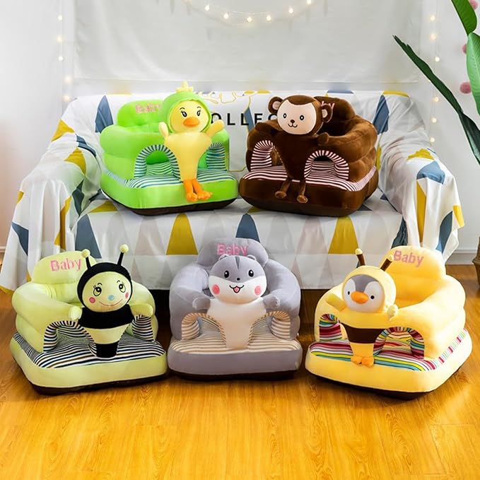 Baby Seat for 3-24 Month, Infant Back Support Floor Chair, Plush Cartoon Animals Baby Sofa, Toddler Floor Seater for Sitting Up, Portable Activity Seat for Babies (Caterpillar)