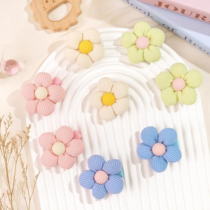 CÉLLOT Flower Hair Clips,10 Pcs Non-Slip Flower Bows Alligator Clips Hair Accessories for Girls Toddlers Teens and Women(Spring Colors)