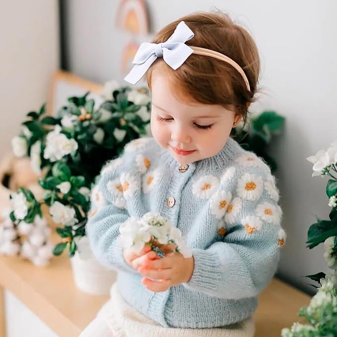 New Model Baby Girl Nylon Headbands Nylon Flower Elastic Hairbands 3pcs Hair Accessories Gift for Newborn Infant Toddlers (BF-XKFD006)