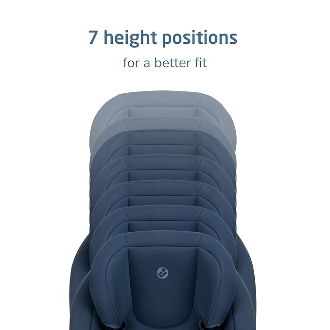 Maxi-Cosi RodiSport Kids Booster Car Seat, High-Back, Backless Booster, 7-Position Headrest, Easy Latch System, Reclining Chair, Belt Guide, Fits 40-100 lbs, 43.4-57 in, Seafaring