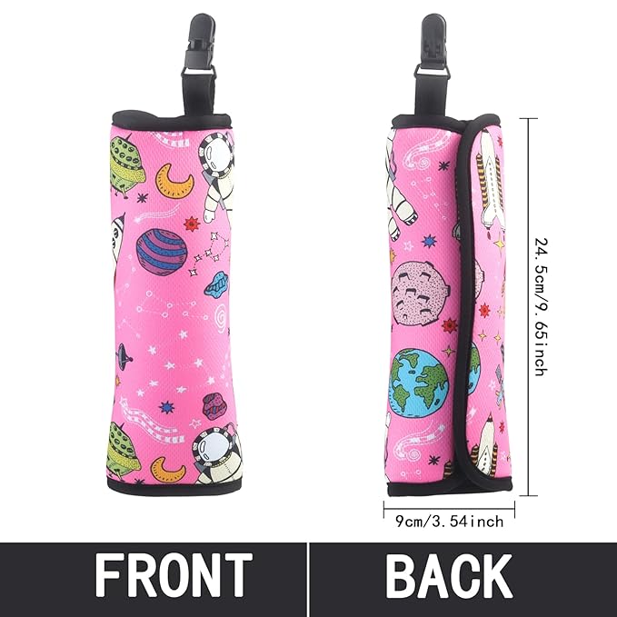 Car Seat Belt Pillow for Kids with Clips,Seat Strap Belt Covers Pad Cushion,Car Seatbelt Cover Pillows for Toddlers (Space Pink)