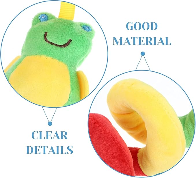 Baby Crib Hanging Rattles Toy, Infant Stroller Worm Crib Bed Around Rattle Bell, Cartoon Insect Spiral Hanging Sensory Toy for Infants Bed Stroller Car Seat Bar for Babies Boys and Girls