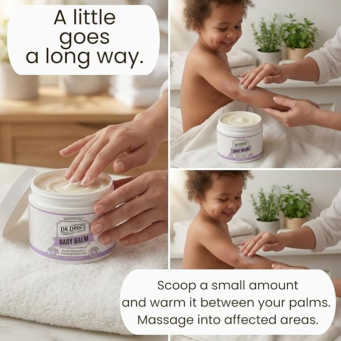 Dr. Doug's Baby Balm (Large Jar, 8 oz) - Gentle Organic Moisturizing Skin Care for Baby's Sensitive Skin with Natural Zinc Oxide for Sun Protection