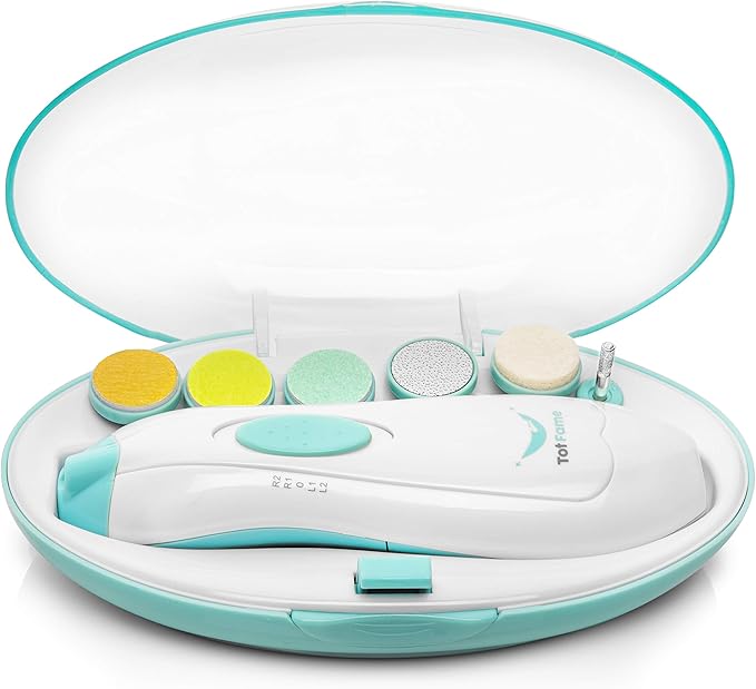 Baby Nail File Electric Trimmer - 9pc Baby Nail Trimmer Electric Set - Electric Nail File Baby with Light - Baby Electric Nail File for Newborn Infant Toddler Adult Nails