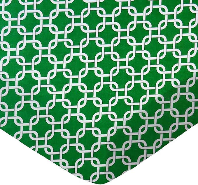 SheetWorld Fitted Pack N Play Playard Sheet 36x36, Fits The Graco Tot Bloc, Delta Children Playard, and All 36 x 36 Mattresses, 100% Cotton Woven, Green Links, Made in USA